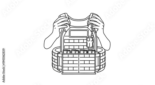 Tactical Vest Loadout: Hands Adjusting Gear for Combat Readiness