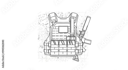 Tactical Vest Blueprint: Military Gear Design, Loadout Equipment, Tactical Armor