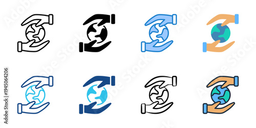 Cultural exchange icons set multiple style collection. Editable stroke 
