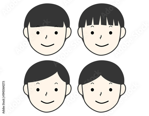 シンプルなベリーショートの女の子のセット