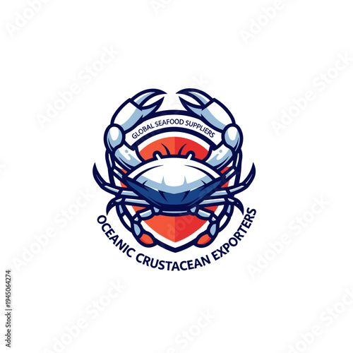 Crab logo for global seafood suppliers and oceanic crustacean exporters