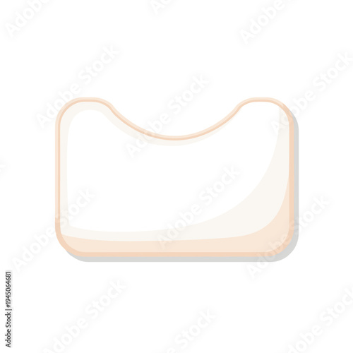 Rectangular shower mat with a contoured edge design, isolated on a white background, displaying soft tones and smooth texture
