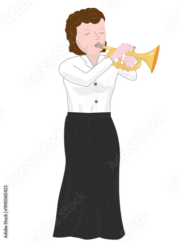 トランペットを演奏しているミュージシャン。