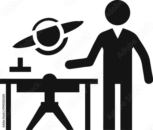 Scientist or Engineer Working on Advanced Aerospace Technology or Satellite Design