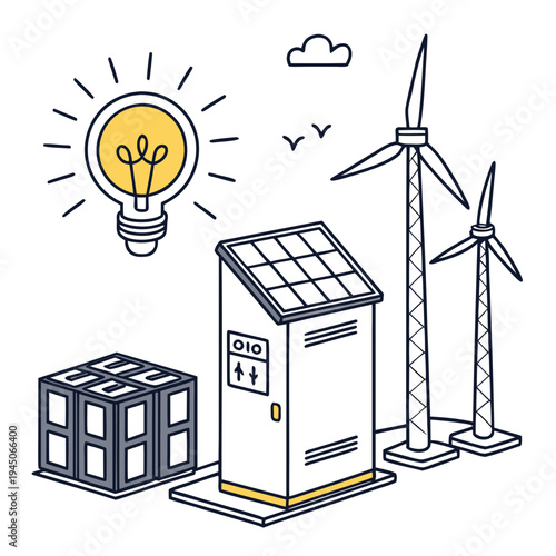 Solar powered generator and wind turbines with a light bulb