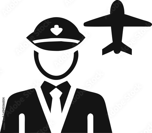 Skilled aviation pilot ready for take off with a modern passenger jet airplane