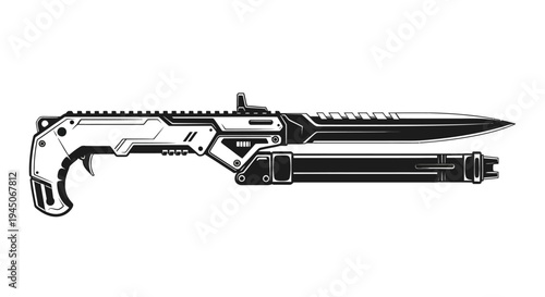 Futuristic Combat Knife Weapon Concept Art