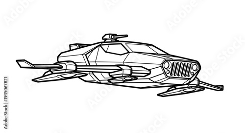 Futuristic Flying Car Concept Art, Sci-Fi Vehicle Design, Futuristic Transportation