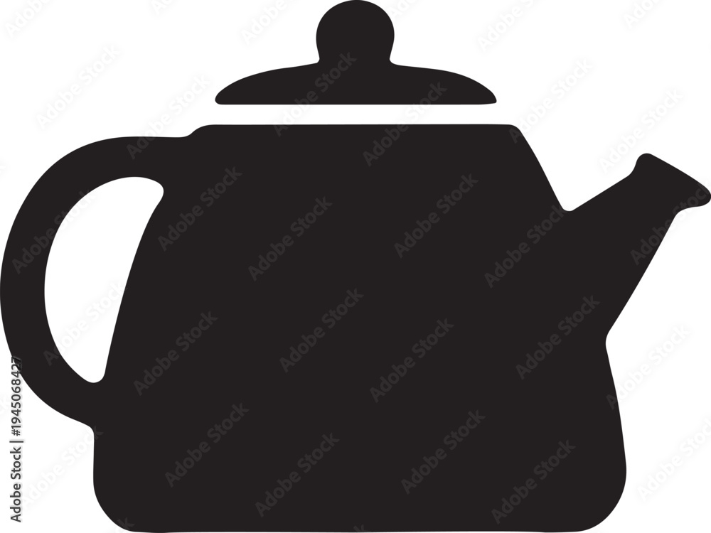 Obraz premium Teapot Icon Black Silhouette