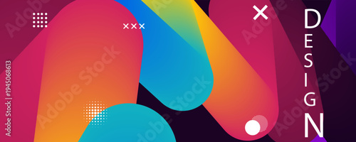 Colorful Abstract Geometric Design with Bright Shapes and Patterns