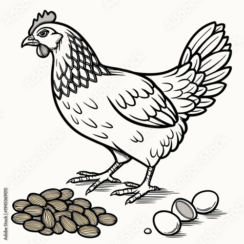 Chicken with Seeds and Eggs poultry