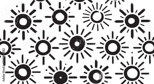 Set of black sunburst icons vector