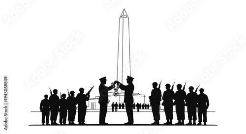 Military Ceremony Honoring Veterans at Washington Monument