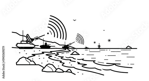 Military communication, electronic warfare, coastal defense, radar, signal transmission