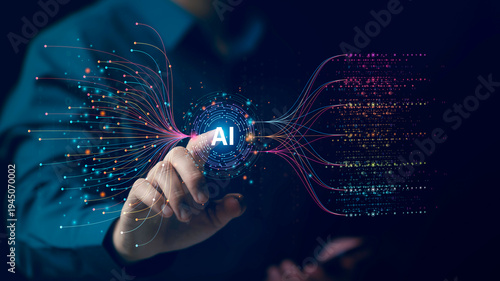 Wallpaper Mural Big Data Analytics and Data Science concept. Analyst uses AI technology for Complex Data Analysis, Data mining, and Business analytics. AI analytics system, and machine learning automation. Torontodigital.ca