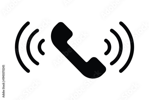 Ringing phone icon, Phone call and incoming communication icon vector