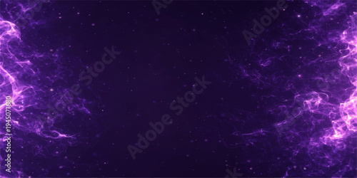An abstract blue cosmic nebula glows within a dark starfield of the outer universe, featuring a shimmering milky galaxy and stardust in motion across the starry night sky
