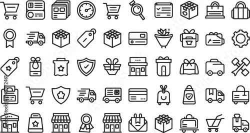 Set of 40 e-commerce icons vector