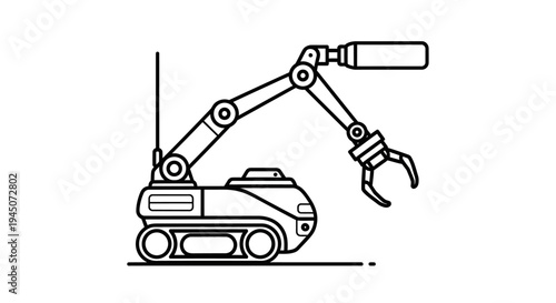 Robotic Arm on Wheeled Base, Industrial Automation, Technology, Engineering