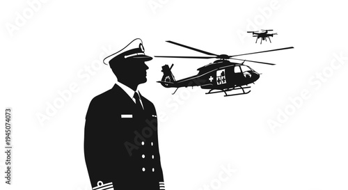 Naval Officer Overseeing Helicopter and Drone Operations