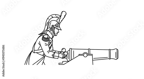 Soldier loading cannon, historical reenactment, military history, vintage warfare