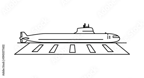 Submarine on a dry dock, military vessel, naval power, underwater warfare, strategic defense