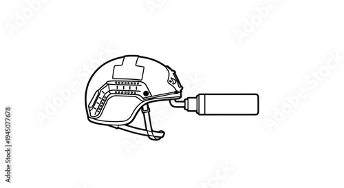 Tactical Helmet with Night Vision Mount and Device Attachment