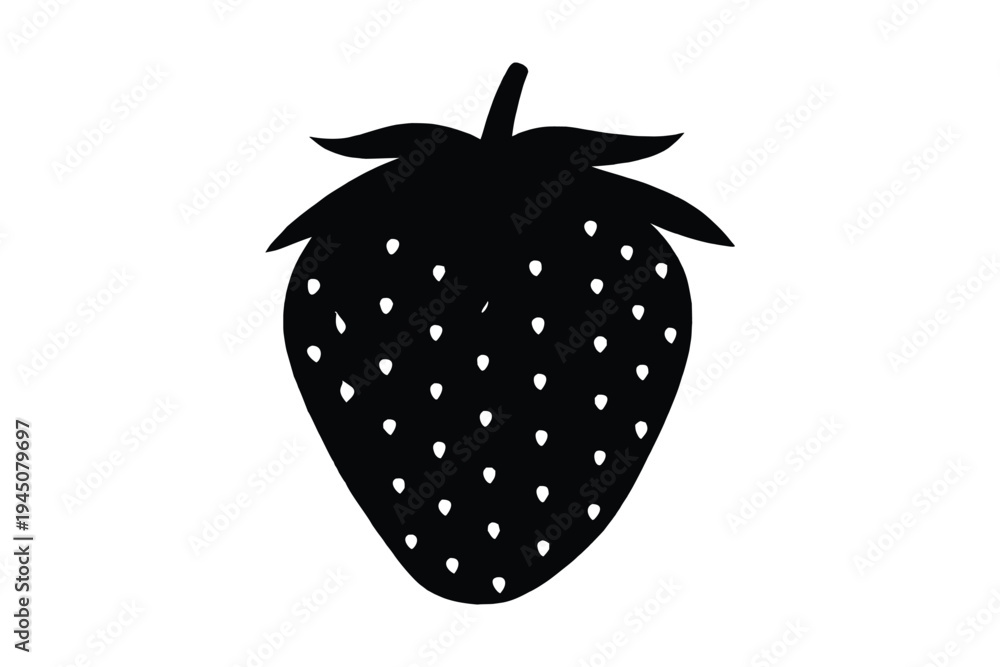Fototapeta premium strawberry fruit silhouette vector, strawberry icon