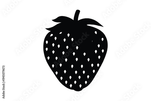 strawberry fruit silhouette vector, strawberry icon