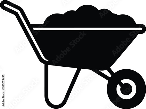 Simple Garden Wheelbarrow Icon