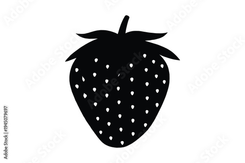 strawberry fruit silhouette vector, strawberry icon