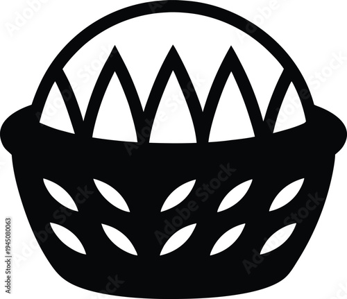 Wicker Basket Icon Design For Produce