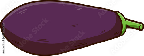 Clipart Handdrawn Terong Segar