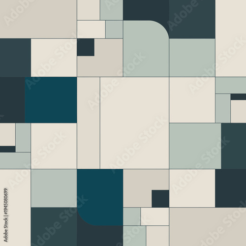A geometric pattern background with various shapes and colors