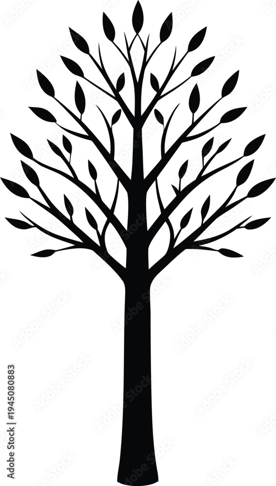 Obraz premium Elegant Tree Silhouette Design For Nature Concepts