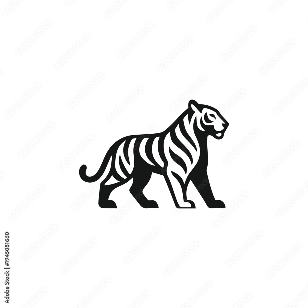 Fototapeta premium Tiger Black Silhouette Stripes Logo