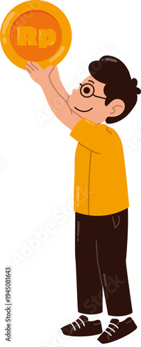 Man Lifts Coin Up, Receives Coin