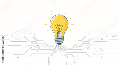 Bright Idea Light Bulb Symbolizing Innovation and Creativity.
