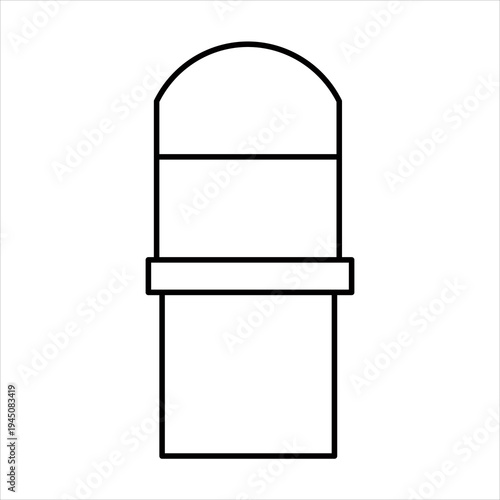 A simple black and white line drawing of a bollard, a short post used to control traffic or as a barrier.