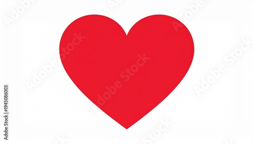 Bold red heart icon against white background symbol of love concept