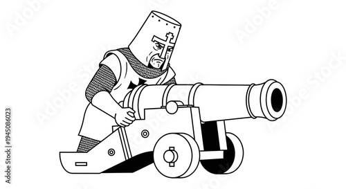 Medieval Knight with Cannon