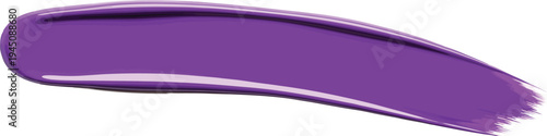 Vibrant purple oil paint brush stroke isolated on transparent background