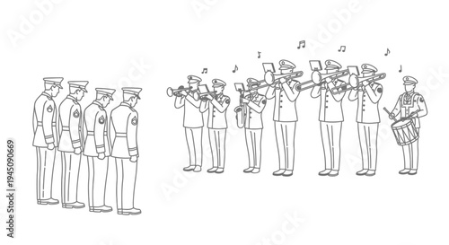 Military Band Performs for Officers in Uniform