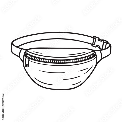 Simple minimalist vector illustration of an elegant sling bag, designed with clean lines and smooth shapes to create a modern and stylish fashion accessory.