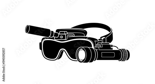 Night Vision Goggles Icon Vector Illustration - Military Tactical Equipment