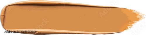 Vector  illustration of Tan brown paint brush stroke, isolated on transparent background
