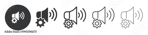 Audio configuration thin line and solid icon. Multi series icon. Web minimal icon