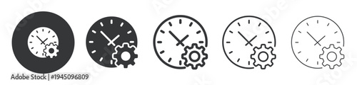 Time management thin line and solid icon. Multi series icon. Web minimal icon