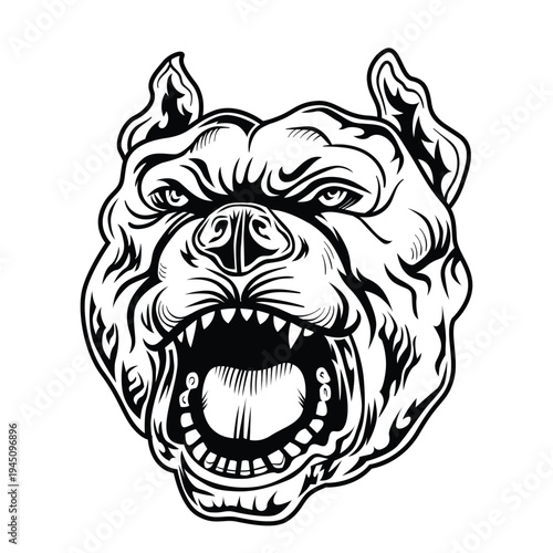 roaring dog head