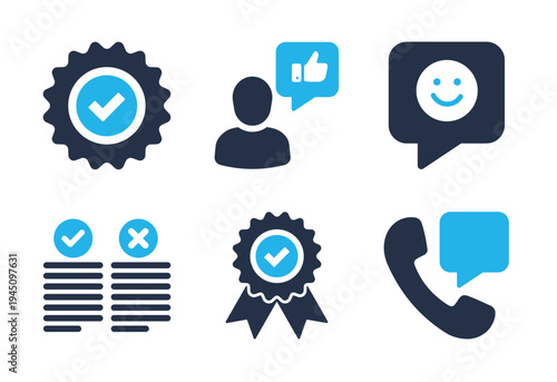 Feedback icon set. Solid glyph series icons